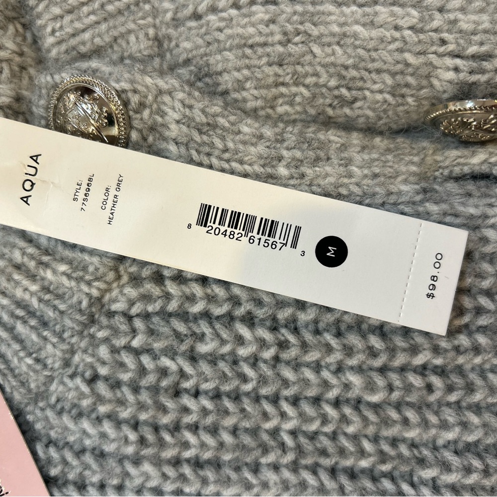 Aqua Light Gray Women's Cardigan - Picture 7 of 10